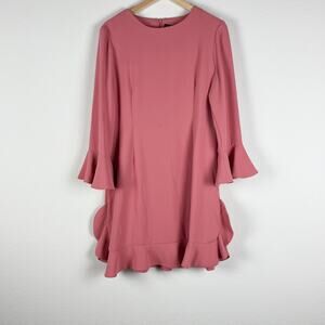 Jill Jill Stuart‎ Dress Womens 12 Pink Ruffle Sleeve Romantic Feminine Flowy NWT